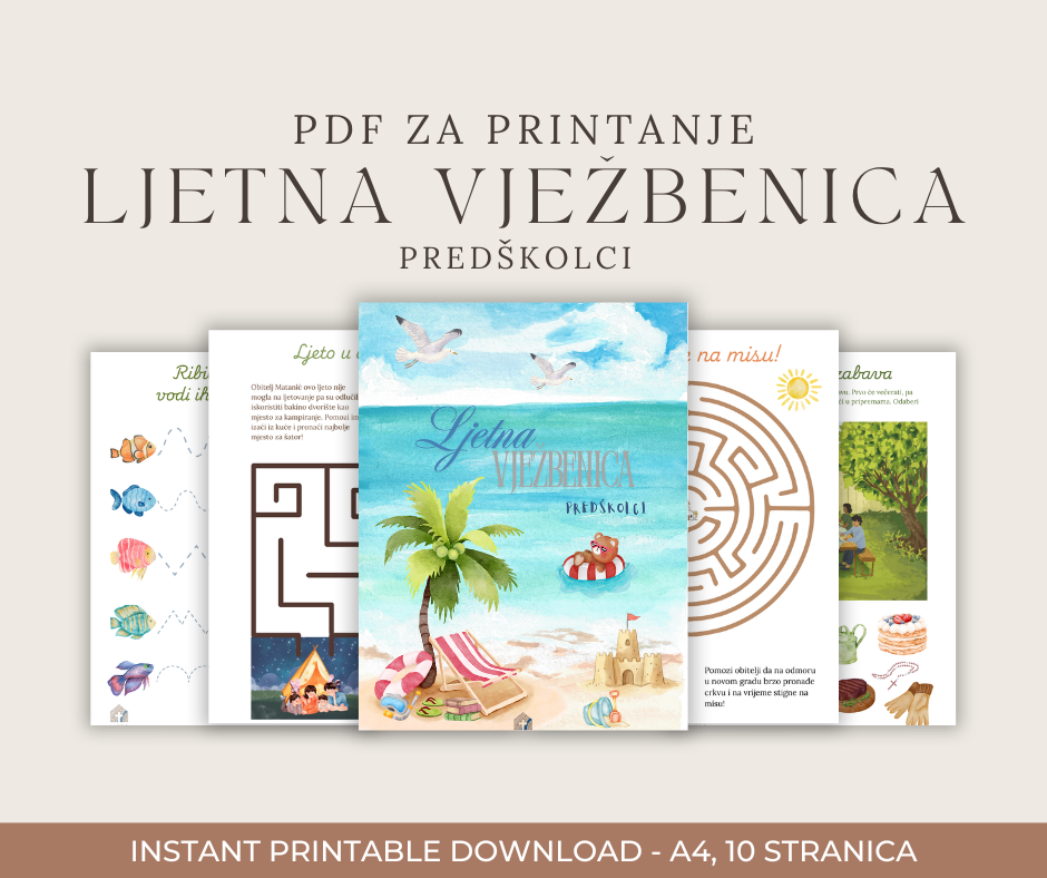 Ljetna vježbenica za predškolce, digitalni proizvod
